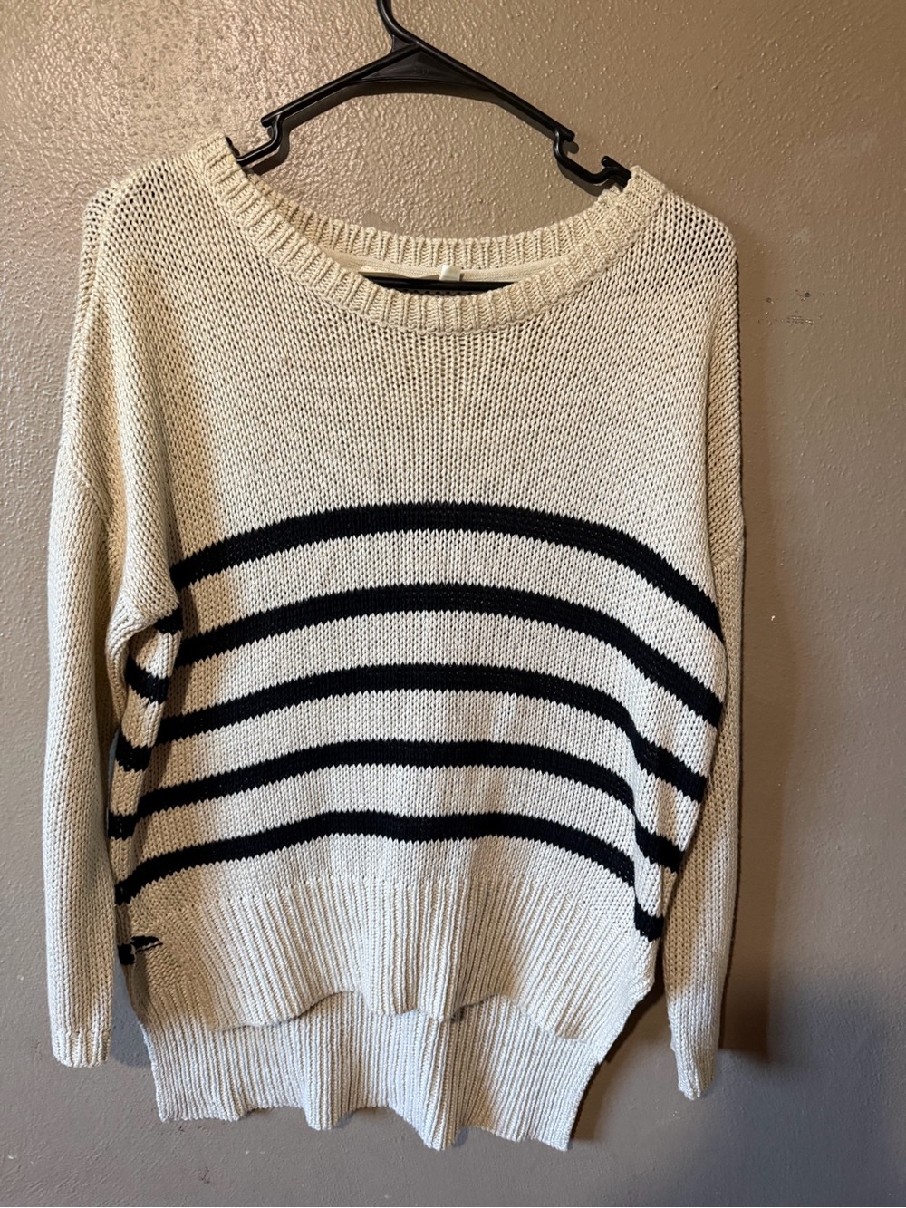 RD Style Chunky Ribbed Knit Sweater Oatmeal Beige | Size Small S/P